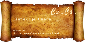 Csereklye Csaba névjegykártya