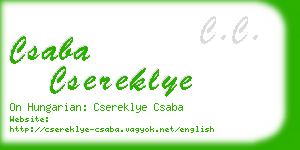 csaba csereklye business card